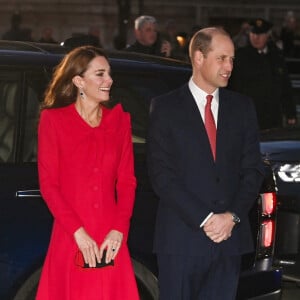 Le prince William, duc de Cambridge, et Catherine (Kate) Middleton, duchesse de Cambridge, assistent au service de chant communautaire Together At Christmas à l'abbaye de Westminster, à Londrtes, Royaume Uni, le 8 décembre 2021. 