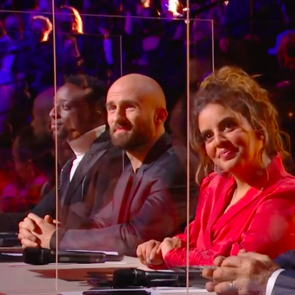 Amel Bent, Jean-Pierre Pernaut, Ines Reg, François Alu et Ahmed Sylla au concours Miss France 2022. Le 11 décembre 2022.