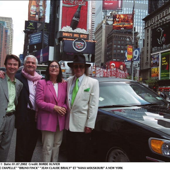 André Chapelle, Bruno Finck, Jean-Claude Brialy et Nana Mouskouri à New York en 2002.