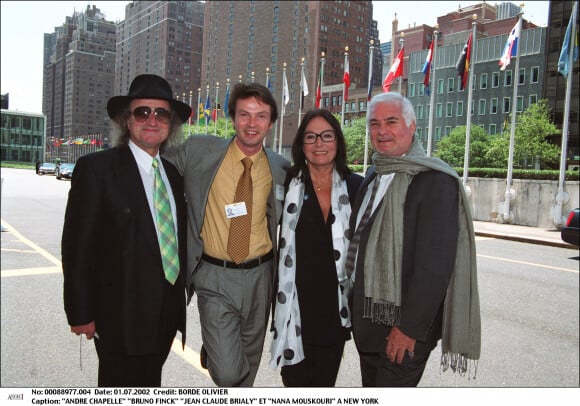 André Chapelle, Bruno Finck, Jean-Claude Brialy et Nana Mouskouri à New York en 2002.