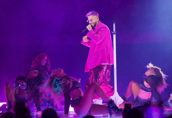 Maluma en concert à Miami, le 9 octobre 2021.