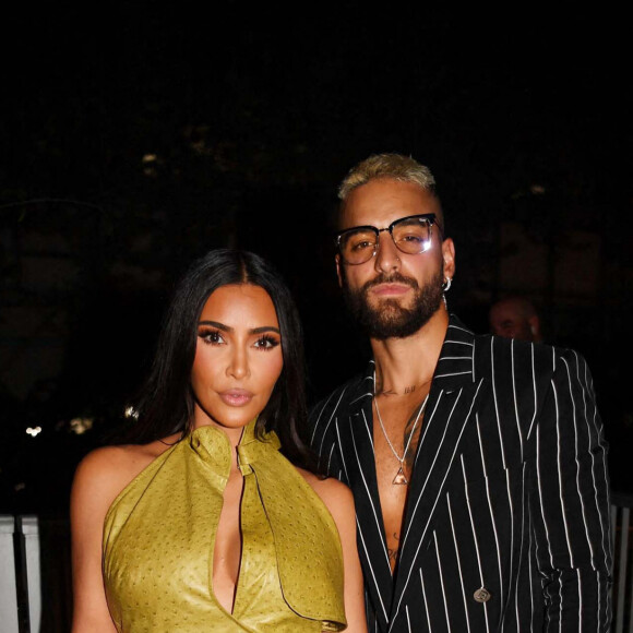 Kim Kardashian et Maluma à l'inauguration de l'hôtel The Goodtime à Miami. Le 16 avril 2021.