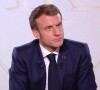 Capture d'écran du grand entretien du président de la République Emmanuel Macron diffusé sur TF1 et LCI le 15 décembre 2021
