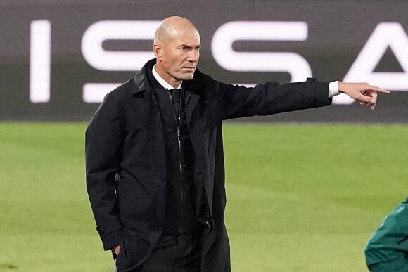 Zinedine Zidane - Match de football Real Madrid vs Inter Milan, League des Champions le 3 novembre 2020.