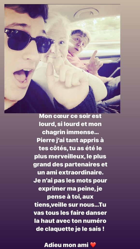 Jean-Baptiste Maunier rend hommage à Pierre Cassignard sur Instagram.