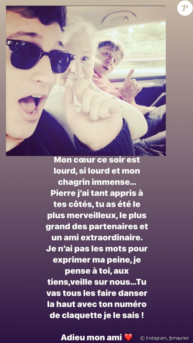 Jean-Baptiste Maunier rend hommage à Pierre Cassignard sur Instagram.