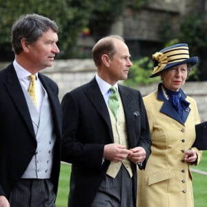 Timothy Laurence, Le prince Edward, comte de Wessex et la princesse Anne au mariage de Lady Gabriella Windsor et Thomas Kingston dans la chapelle Saint-Georges du château de Windsor le 18 mai 2019.