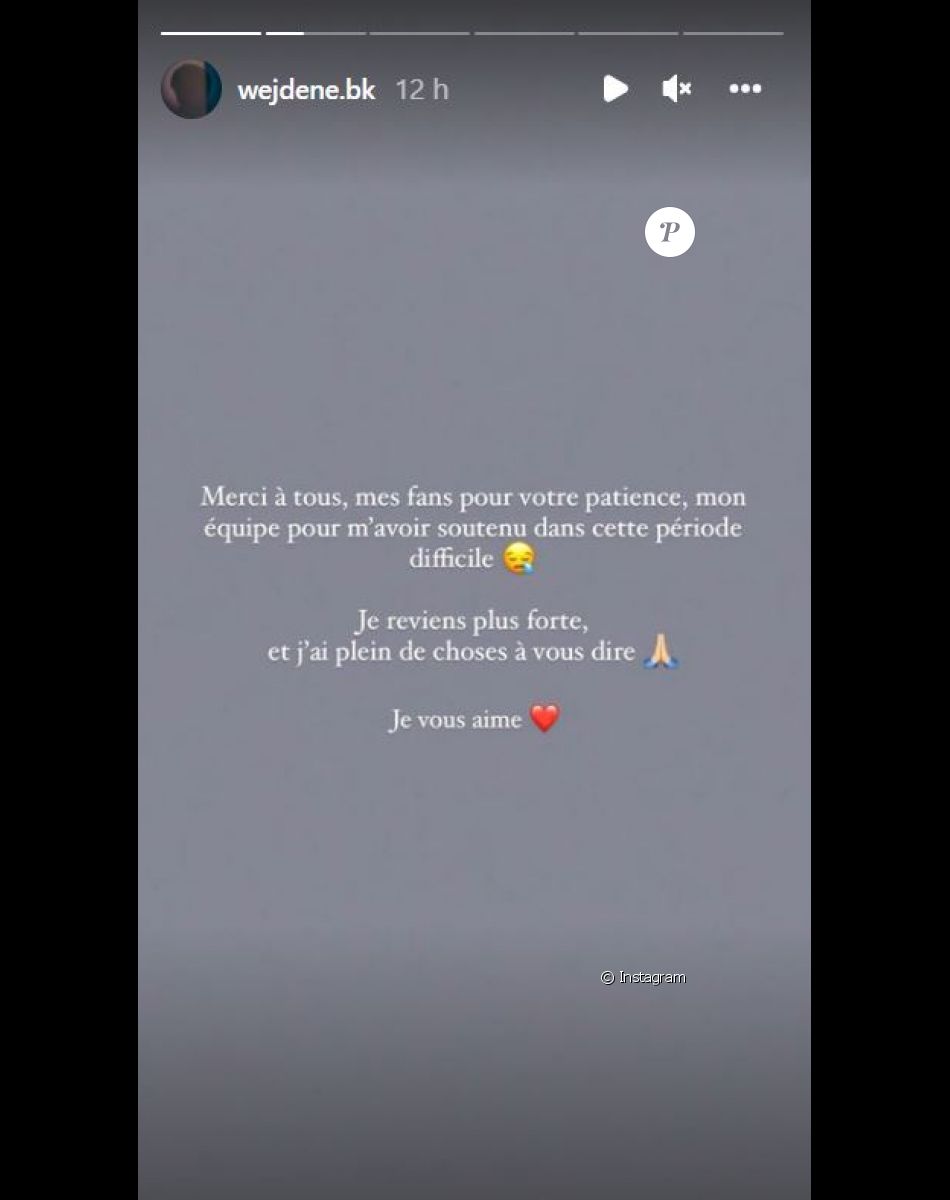 Wejdene de retour sur Instagram, le 22 décembre 2021