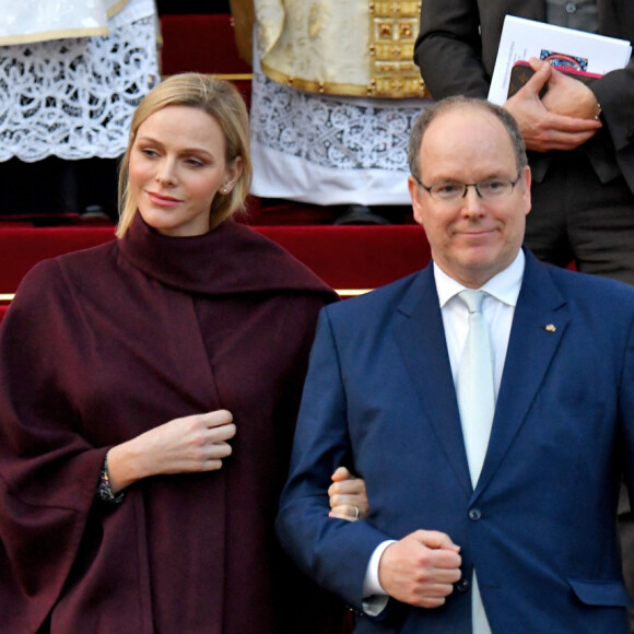 Exclusif - Ordination du nouvel archevêque de la Prinpauté de Monaco, Dominique Marie David, en présence du prince Souverain Albert II de Monaco et sa femme la princesse Charlene à Monaco. © Bruno Bebert / PRM / Bestimage 