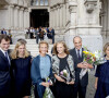 La princesse Astrid et le prince Lorenz, le prince Amedeo et son épouse Elisabetta, la princesse Maria Luisa, la princesse Maria Laura à Laken, le 8 septembre 2018, pour les 25 ans de la mort du roi Baudouin.