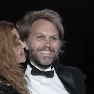 Florian Zeller et sa femme Marine Delterme - Projection du film "The Father" et remise d'Oscar sur le toit des studios Canal+ à Paris, le 25 avril 2021. © Photoshot/Pool/Panoramic/Bestimage