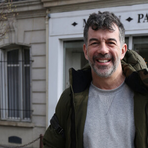 Exclusif - Stéphane Plaza - Arrivées et sorties dans les studios RTL à Paris. Le 23 février 2021