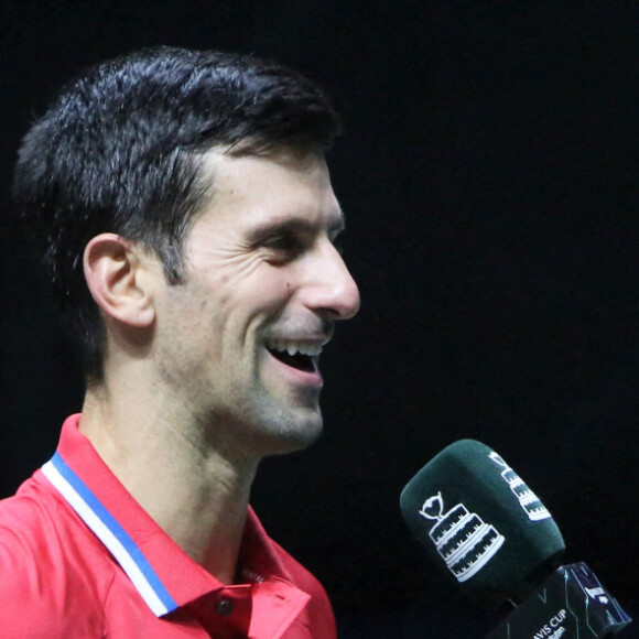 Novak Djokovic a battu Alexander Bublik (6-3, 6-4) et permet à la Serbie d'égaliser face au Kazakhstan en quarts de finale de la Coupe Davis, le 1er décembre 2021 à Madrid. © Laurent Lairys / Panoramic / Bestimage