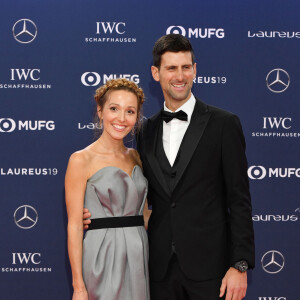 Jelena Djokovic et son mari Novak Djokovic - Les célébrités posent sur le tapis rouge lors de la soirée des "Laureus World sports Awards" à Monaco le 18 février, 2019