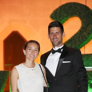 Novak Djokovic et sa femme Jelena Djokovic lors du dîner des champions de Wimbledon à Guildhall à Londres, le 15 juillet 2018. Novak a remporté la finale contre le sud-africain K. Anderson (6-2; 6-2; 7-3)