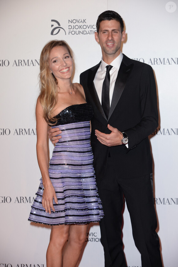Jelena Djokovic et Novak Djokovic - Gala de charité de la fondation Novak Djokovic (Sponsorisé par Giorgio Armani) au château des Sforza à Milan, Italie, le 20 septembre 2016.