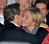 Nicolas Sarkozy à la sortie du meeting de soutien à Valérie Pécresse, tête de liste des Républicains aux élections régionales en Île de France, au Pavillon Baltard à Nogent-sur-Marne (Val-de-Marne). Le 27 septembre 2015