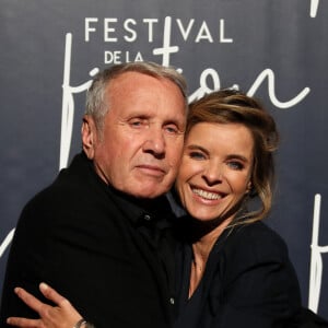 Yves Rénier et sa fille Samantha - Projection du téléfilm "Jacqueline Sauvage : C'était lui ou moi" au Festival international du film de La Rochelle. Le 13 septembre 2018. © Patrick Bernard/Bestimage