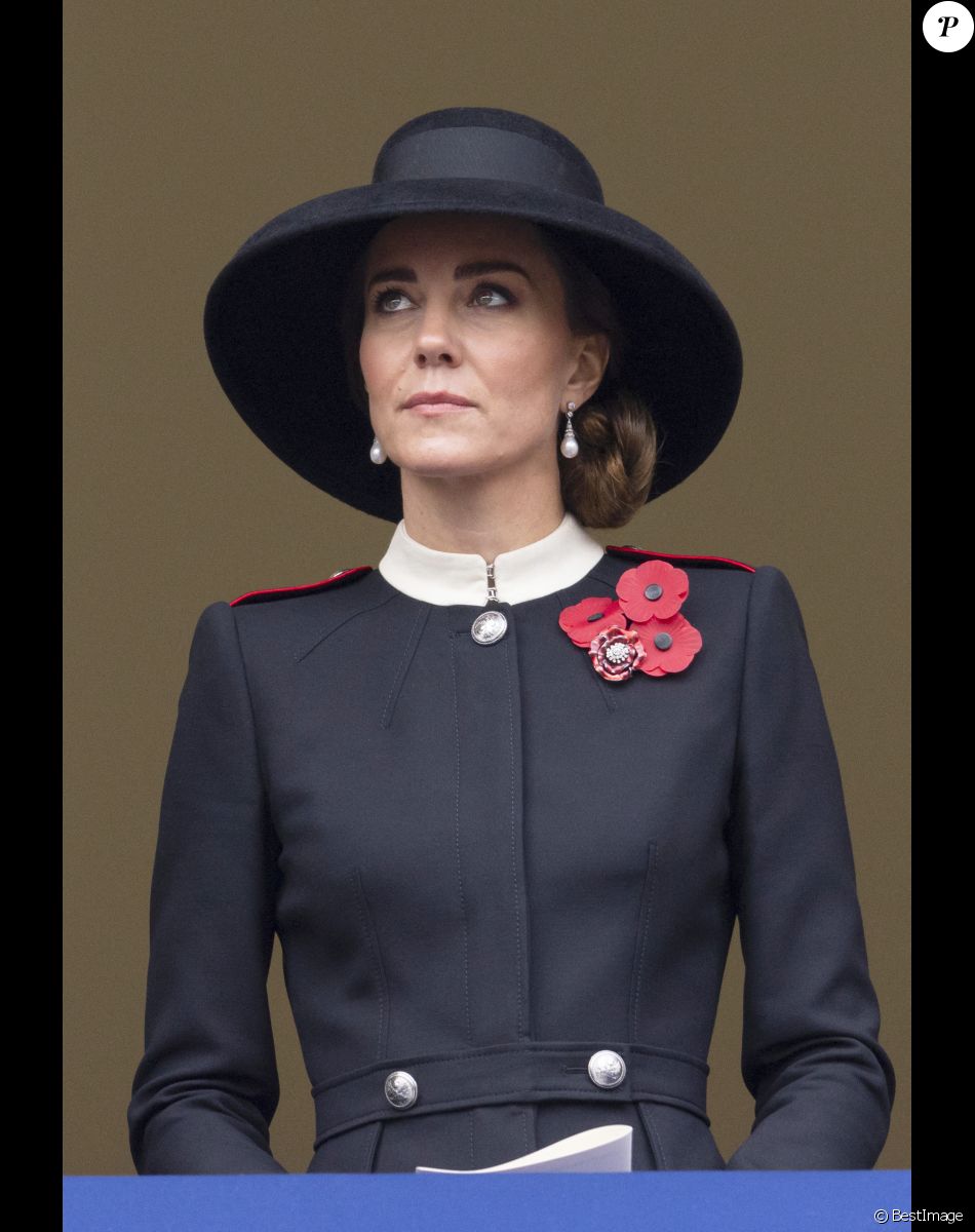Catherine Kate Middleton, duchesse de Cambridge - La famille royale d'Angleterre sans la reine et la classe politique anglaise participent au 'Remembrance Day', une cérémonie d'hommage à tous ceux qui sont battus pour la Grande-Bretagne, au Cenopath à Whitehall, Londres le 14 novembre 2021