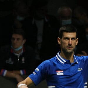 Novak Djokovic - Tennis : 1/2 finale de la Coupe Davis Serbie Vs Croatie à Madrid. La croatie en finale. © Laurent Lairys / Panoramic / Bestimage