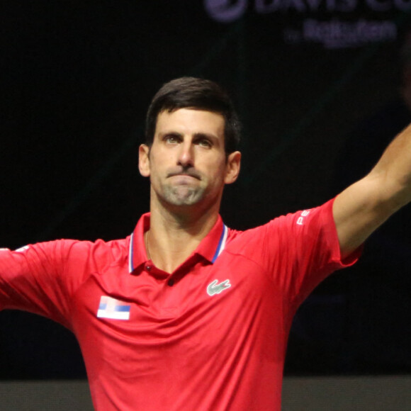 Novak Djokovic - Novak Djokovic a battu Alexander Bublik et permet à la Serbie d'égaliser face au Kazakhstan en quarts de finale de la Coupe Davis à Madrid. © Laurent Lairys / Panoramic / Bestimage