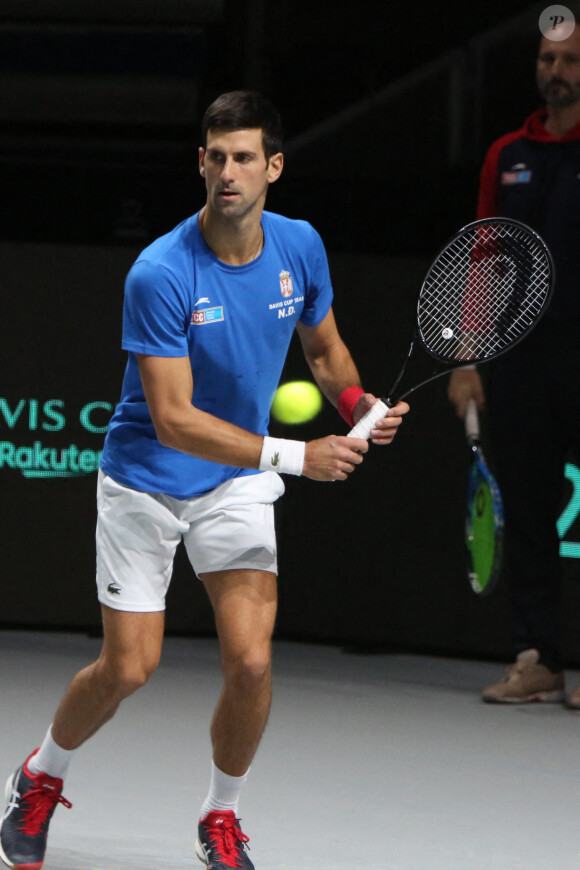 Novak Djokovic - Tennis : Serbie vs Kazakhstan - Coupe Davis à Madrid le 1er décembre 2021. © Laurent Lairys/Panoramic/Bestimage