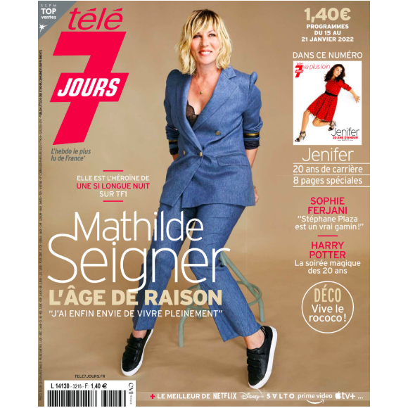 Mathilde Seigner dans le magazine "Télé-7-Jours" du 15 janvier 2022.