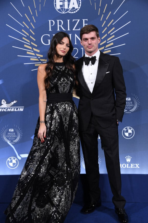 Le Champion du Monde de Formule 1 Max Verstappen et sa compagne Kelly Piquet - Gala du Prix de la FIA au Carrousel du Louvre à Paris le 16 décembre 2021. © Giancarlo Gorassini/Bestimage