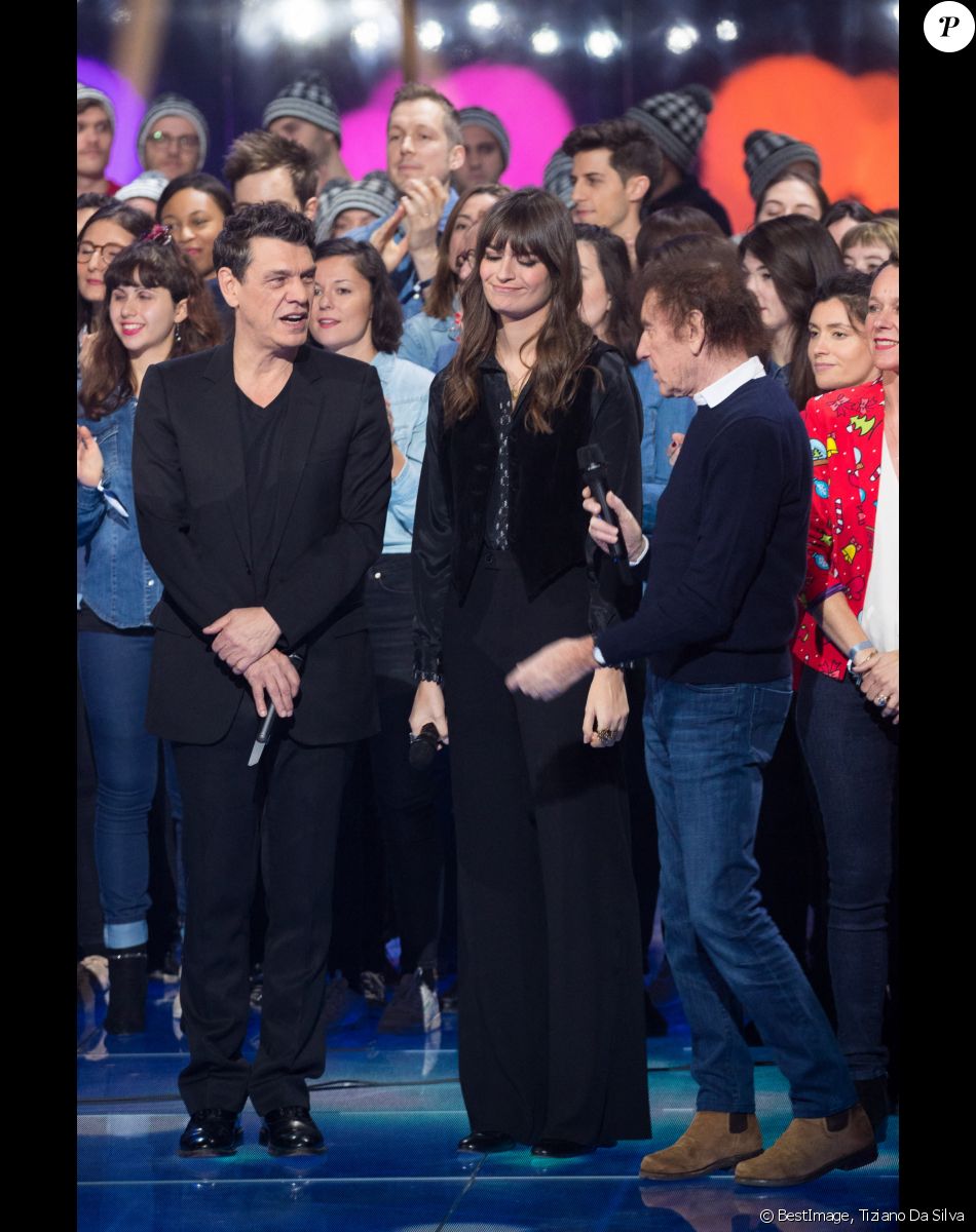 Marc Lavoine, Clara Luciani, Alain Souchon - Deuxième jour de la 33ème édition du Téléthon au Parc de la Villette à Paris le 7 décembre 2019. © Tiziano Da Silva/Bestimage