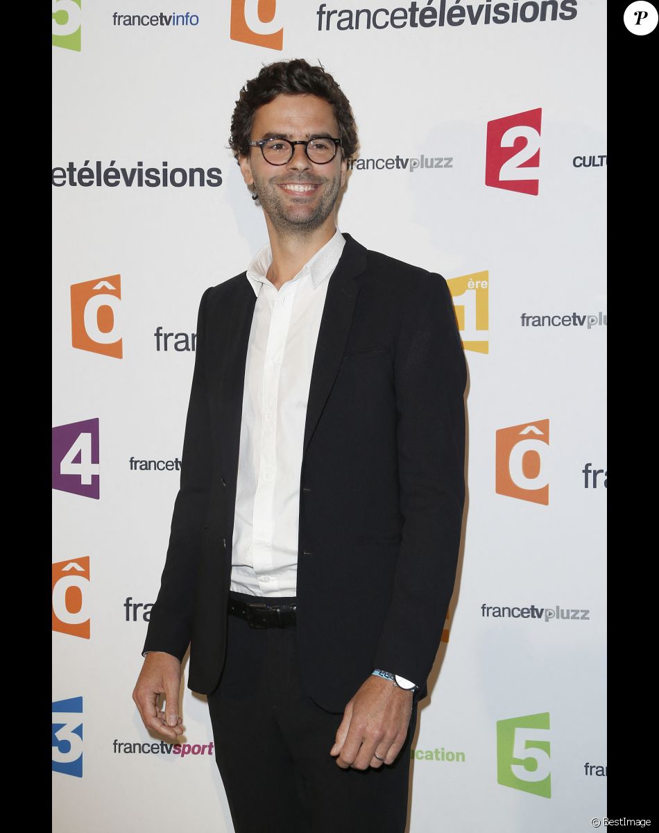 Thomas Isle lors de la conférence de presse de rentrée de France Télévisions au Palais de Tokyo à Paris, le 26 août 2014.