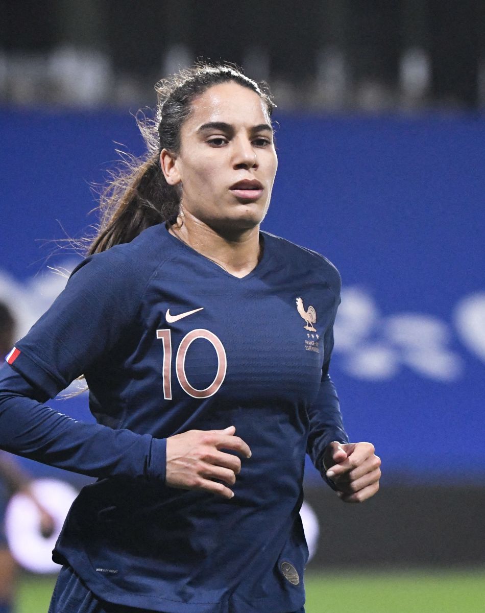 Amel Majri, internationale française de l'OL, est enceinte - 10 AMEL MAJRI (FRA) - Match de football féminin amical France VS Suisse (2-0) à Metz, le 23 février 2021. © Anthony Bibard / FEP / Panoramic / Bestimage
