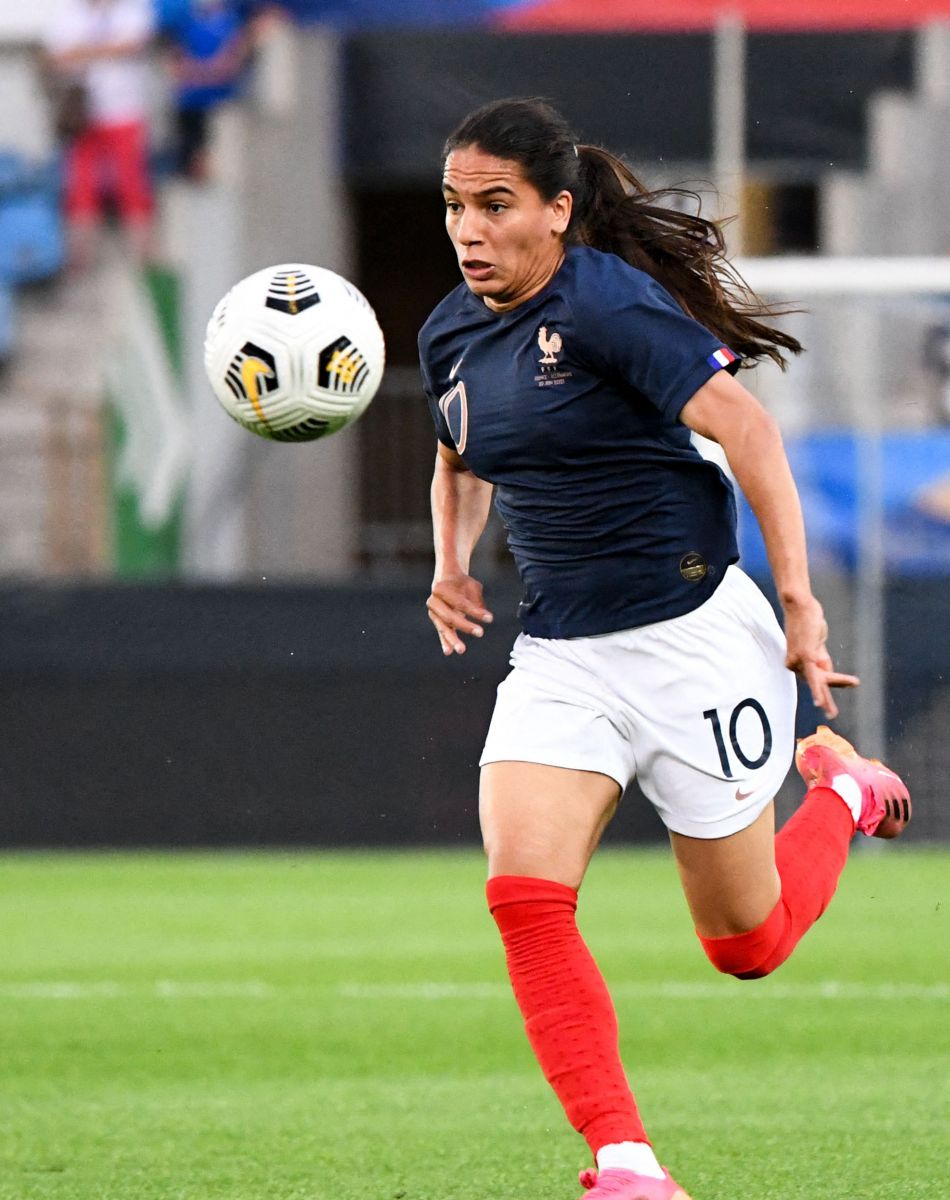 10 AMEL MAJRI (FRA) - Match de football féminin : La France domine l'Allemagne 1-0 en amical à Strasbourg le 10 juin 2021. Anthony Bibard/FEP / Panoramic / Bestimage