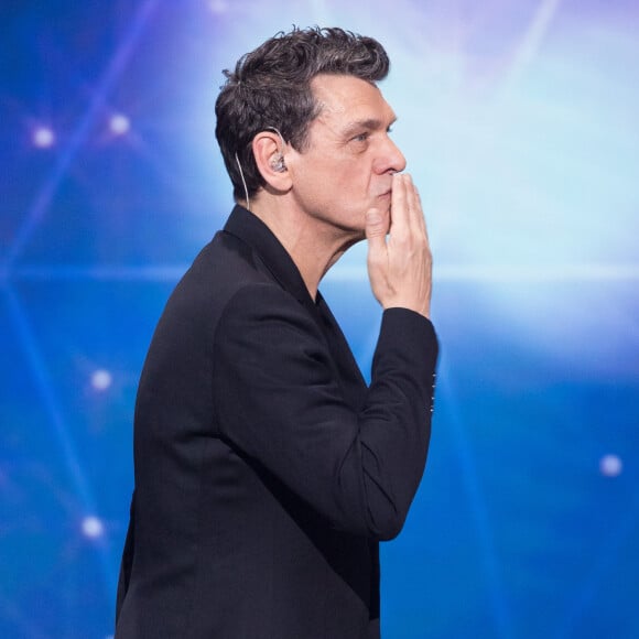 Marc Lavoine - Deuxième jour de la 33ème édition du Téléthon au Parc de la Villette à Paris le 7 décembre 2019. Le compteur de la 33ème édition du Téléthon a atteint 74,6 millions d'euros dimanche 8 décembre, en hausse par rapport à l'édition 2018 où l'événement caritatif avait été bousculé par la mobilisation des «gilets jaunes». © Tiziano Da Silva/Bestimage 