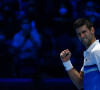 Novak Djokovic, vainqueur du match de tennis contre A.Rublev, lors du Masters à Turin. Le serbe se qualifie pour les demi-finales. Le 17 novembre 2021 © Antoine Couvercelle / Panoramic / Bestimage