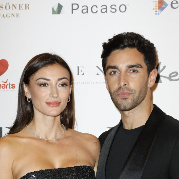 Rachel Legrain-Trapani (Miss France 2007) et son compagnon Valentin Léonard - Photocall de la 10ème édition du "Global Gift Gala 2021" à l'hôtel Four Seasons Hotel George V à Paris le 30 octobre 2021.© Marc Ausset Lacroix/Bestimage