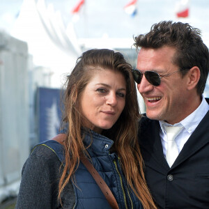 Exclusif - Benjamin Castaldi et sa compagne Aurore Aleman lors du Longines Paris Eiffel Jumping au Bois de Boulogne à la plaine de Jeux de Bagatelle à Paris, le 2 juillet 2016.© Borde-Veeren/Bestimage