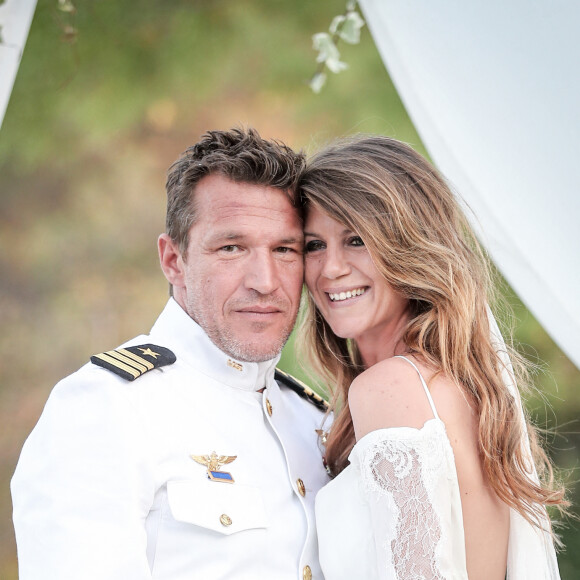 Exclusif - Benjamin Castaldi et sa femme Aurore Aleman à leur mariage au Mas de La Rose à Eygalières, le 27 août 2016. © Jacovides-Moreau/Bestimage