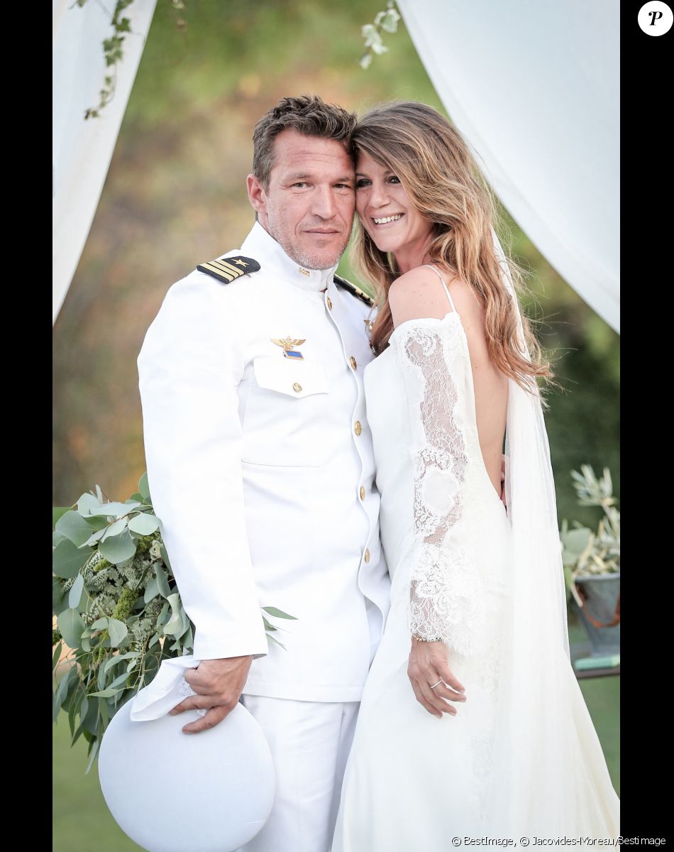 Exclusif - Benjamin Castaldi et sa femme Aurore Aleman à leur mariage au Mas de La Rose à Eygalières, le 27 août 2016. © Jacovides-Moreau/Bestimage