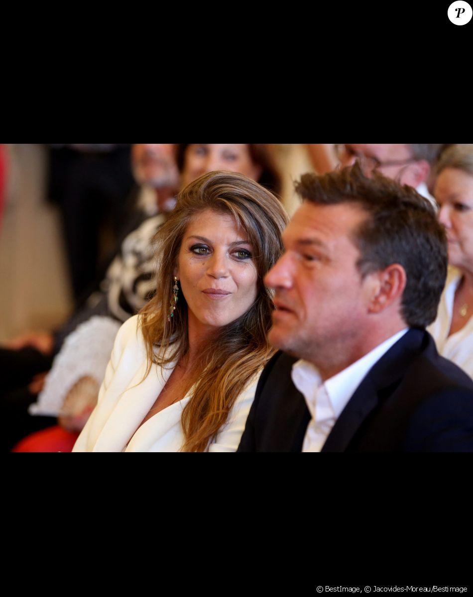 Exclusif - Benjamin Castaldi et sa femme Aurore Aleman à leur mariage civil à la mairie de Marseille, le 27 août 2016. © Jacovides-Moreau/Bestimage