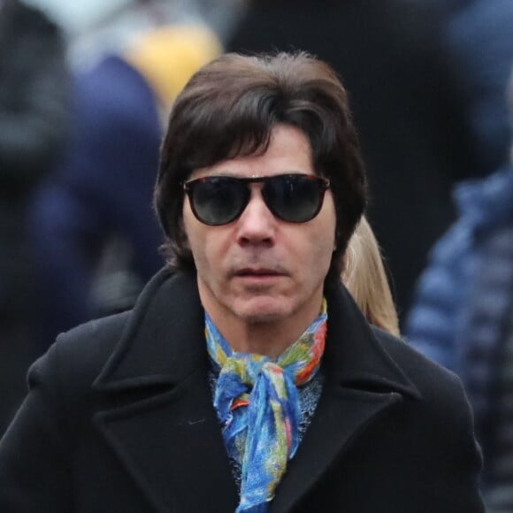 Jean-Luc Lahaye - Arrivées aux obsèques de Michou en l'église Saint-Jean de Montmartre à Paris. Le 31 janvier 2020.