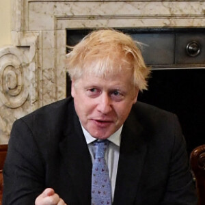 Boris Johnson (Premier ministre du Royaume-Uni), et ses ministres lors d'une réunion du Cabinet au 10 Downing Street, Londres.