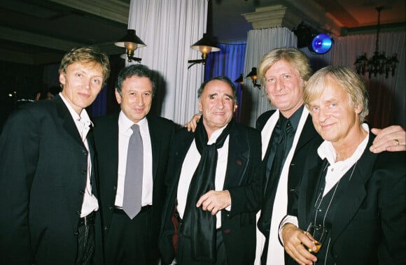 Patrick Loiseau, Michel Drucker, Claude Brasseur et Dave - 50 ans de Patrick Sébastien au restaurant Ledoyen à Paris.