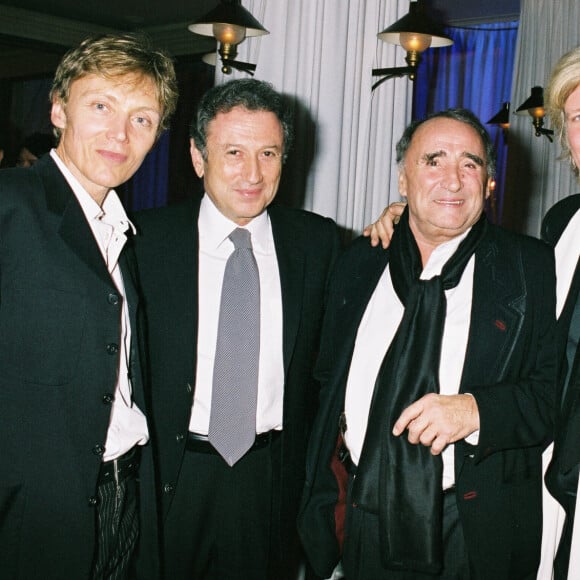 Patrick Loiseau, Michel Drucker, Claude Brasseur et Dave - 50 ans de Patrick Sébastien au restaurant Ledoyen à Paris.