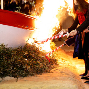 Leticia de Massy, Louis Ducruet lors de la célébration de la sainte Dévote, Sainte Patronne de Monaco, sur le quai Albert 1er le 26 janvier 2022 © Claudia Albuquerque / Bestimage