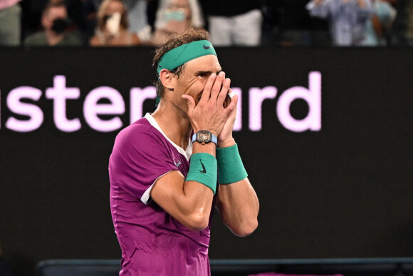 Rafael Nadal remporte l'Open d'Australie face à D.Medvedev à Melbourne et décroche également son 21 ème titre en Grand Chelem. Melbourne le 30 janvier 2022 (Credit Image: © Sydney Low/CSM via ZUMA Wire)