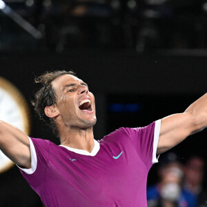 Rafael Nadal remporte l'Open d'Australie face à D.Medvedev à Melbourne et décroche également son 21 ème titre en Grand Chelem. Melbourne le 30 janvier 2022 (Credit Image: © Sydney Low/CSM via ZUMA Wire)