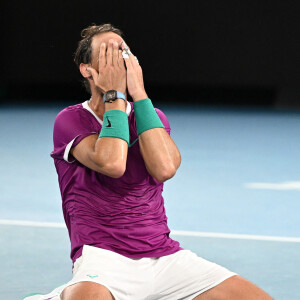 Rafael Nadal remporte l'Open d'Australie face à D.Medvedev à Melbourne et décroche également son 21 ème titre en Grand Chelem. (Credit Image: © Sydney Low/CSM via ZUMA Wire)