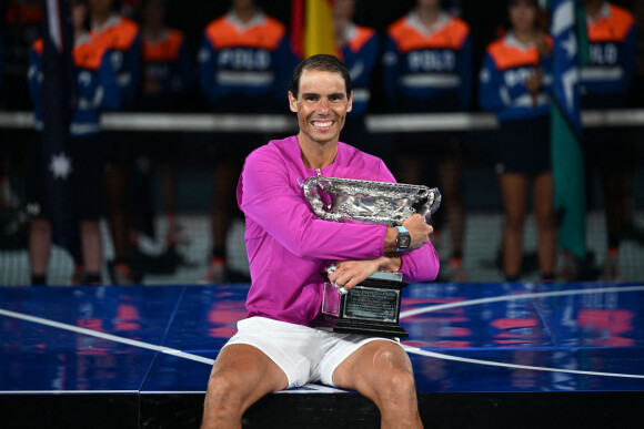 Rafael Nadal remporte l'Open d'Australie face à D.Medvedev à Melbourne et décroche également son 21 ème titre en Grand Chelem. (Credit Image: © Sydney Low/CSM via ZUMA Wire)