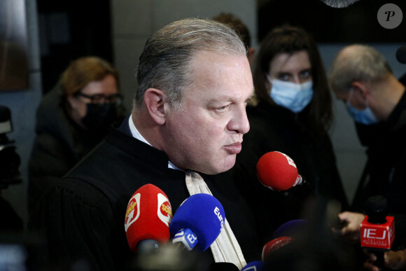 Maître Laurent Boguet, avocat de Joachim de Araujo, père de Maëlys, lors du procès en assises de Nordhal Lelandais, à Grenoble, Isère, France, le 31 janvier 2022. © Pascal Fayolle/Bestimage 