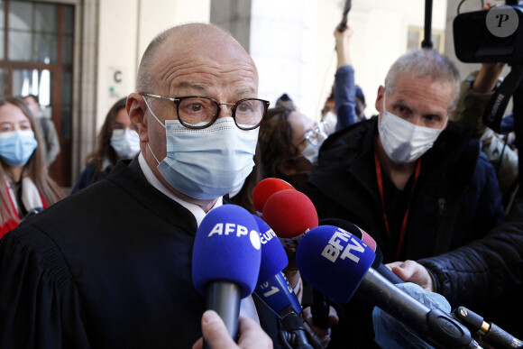 Maître Bernard Boulloud, avocat des parents d'Arthur Noyer devant la cour d'assises de la Savoie, à Chambéry le 3 mai 2021 © Pascal Fayolle / Bestimage 